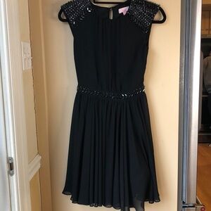 Ted Baker Rhinestone Black Cap Sleeve Dress, Size 0, in Like New Condition